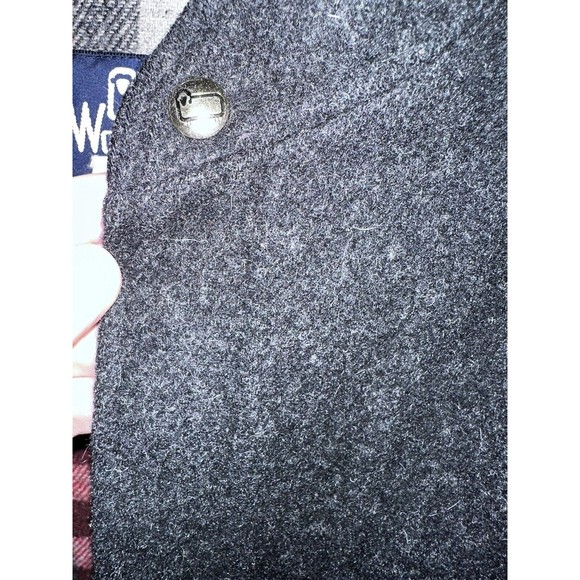 Vintage Woolrich Wool Bomber Jacket M Medium Charcoal Gray Black Plaid Lined - Picture 7 of 15